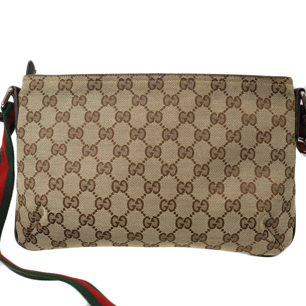 Gucci GG Sherry Line messenger bag monogram brown leather - Picture 2 of 11